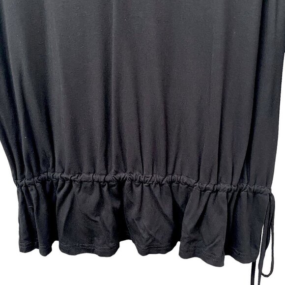 Style & Co. Womens Top Size XL Black Beaded Tunic Tee  V neck Ruffle Hem - Picture 6 of 9